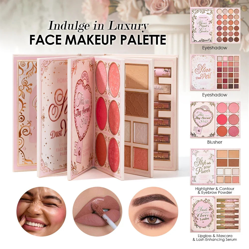 Kit Maquillage Complet 5 en 1 – Fard, Blush, Contour & Gloss
