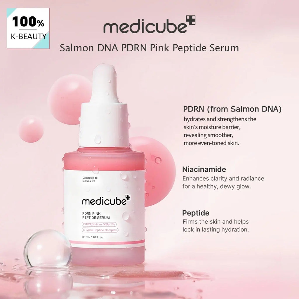 Sérum Peptide Rose Medicube PDRN – ADN Saumon, Hydratation Intense K-Beauty