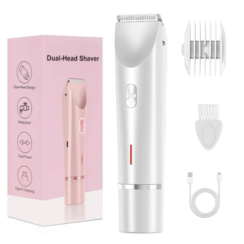 Rasoir Électrique Femme 2 en 1 – Tondeuse Bikini Étanche IPX7, Usage Sec & Humide