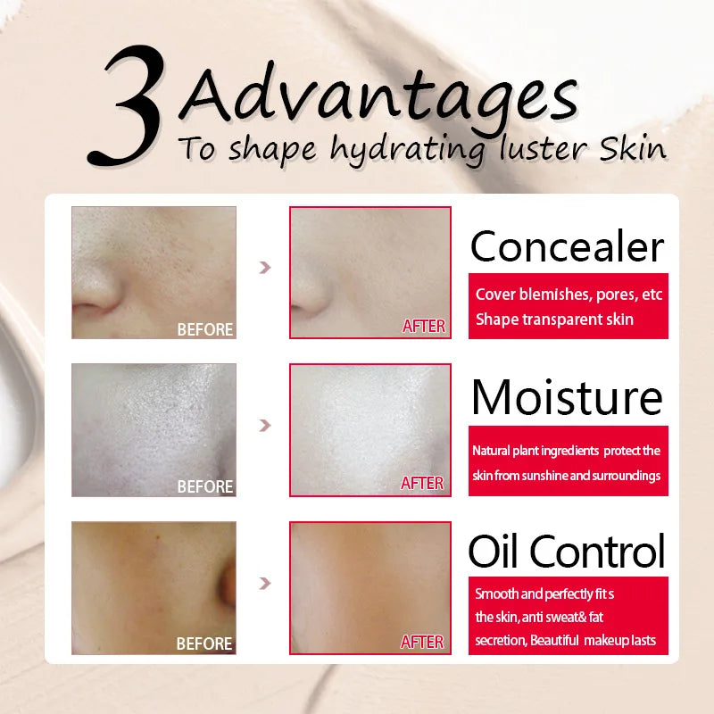 Fond de Teint BB Cream LAIKOU 40g – Couvrance, Anti-Brillance & Waterproof