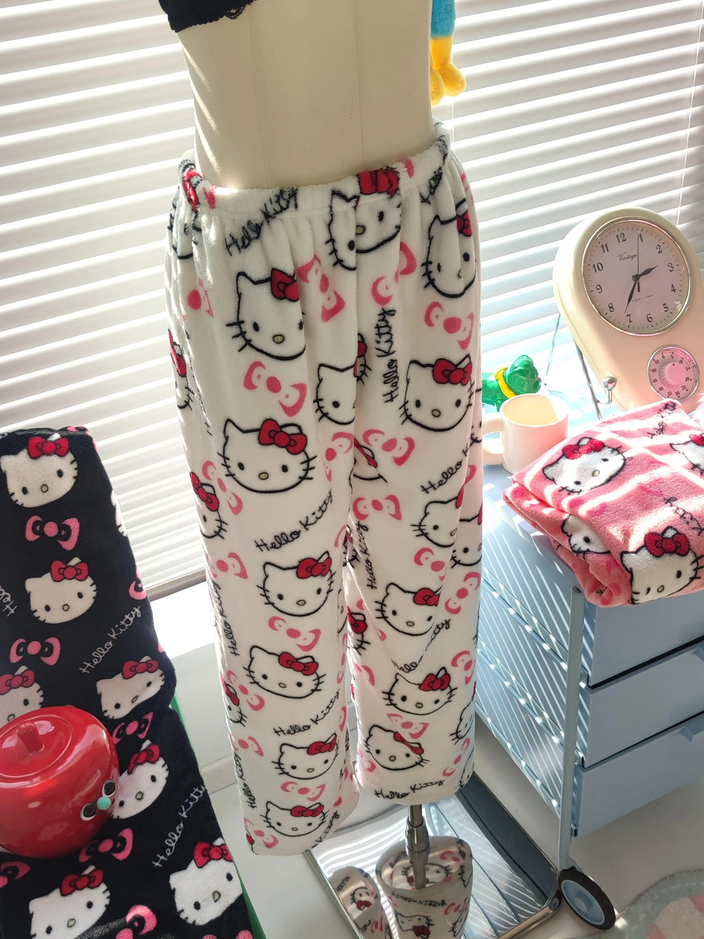 Pantalon Pyjama Hello Kitty – Bas de Nuit Femme Cartoon Couple