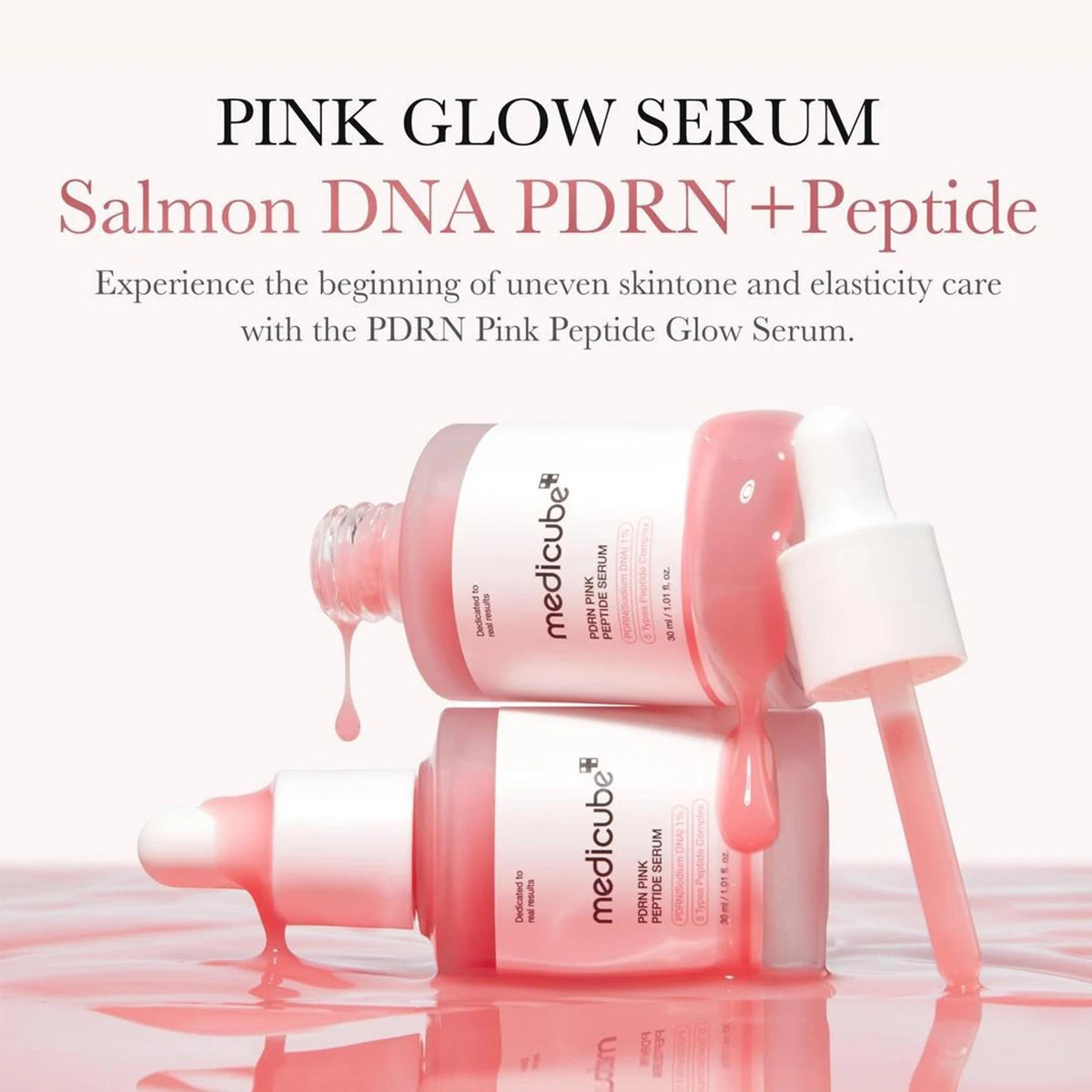 Sérum Peptide Rose Medicube PDRN – ADN Saumon, Hydratation Intense K-Beauty
