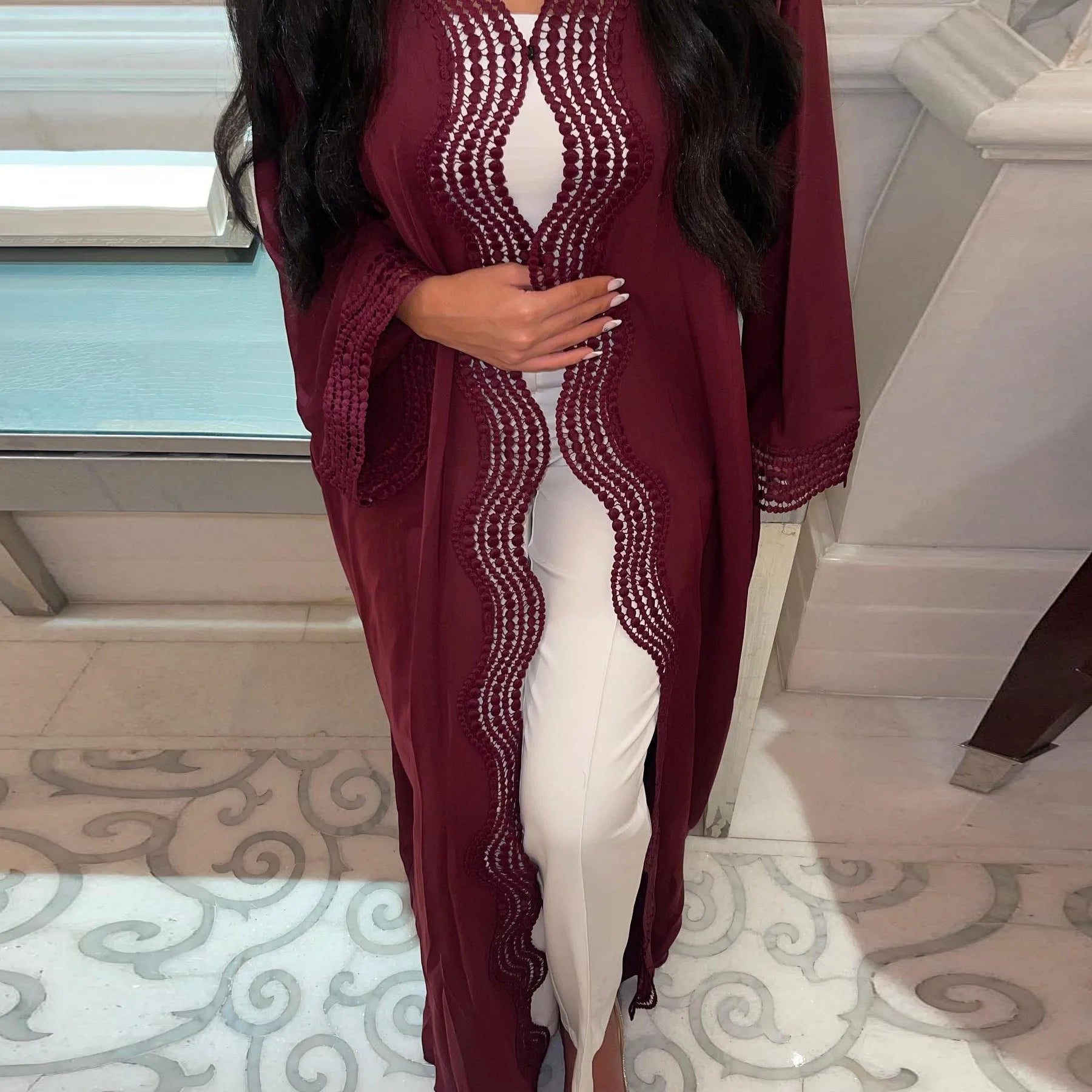 Abaya Dubai Kimono Caftan Femme