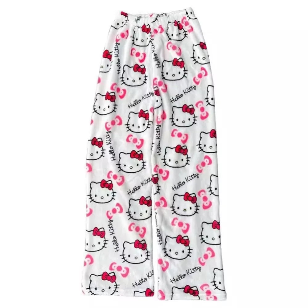 Pantalon Pyjama Hello Kitty – Bas de Nuit Femme Cartoon Couple