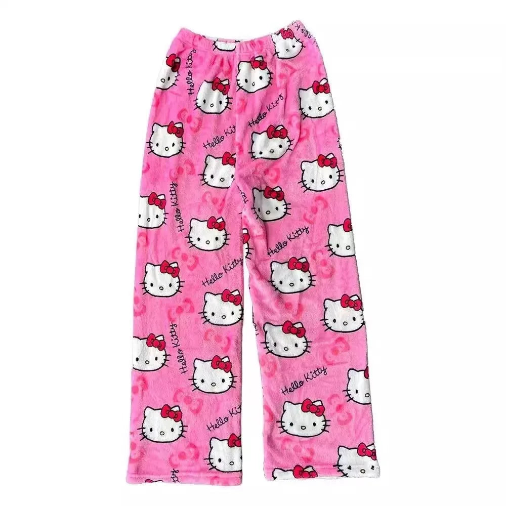 Pantalon Pyjama Hello Kitty – Bas de Nuit Femme Cartoon Couple
