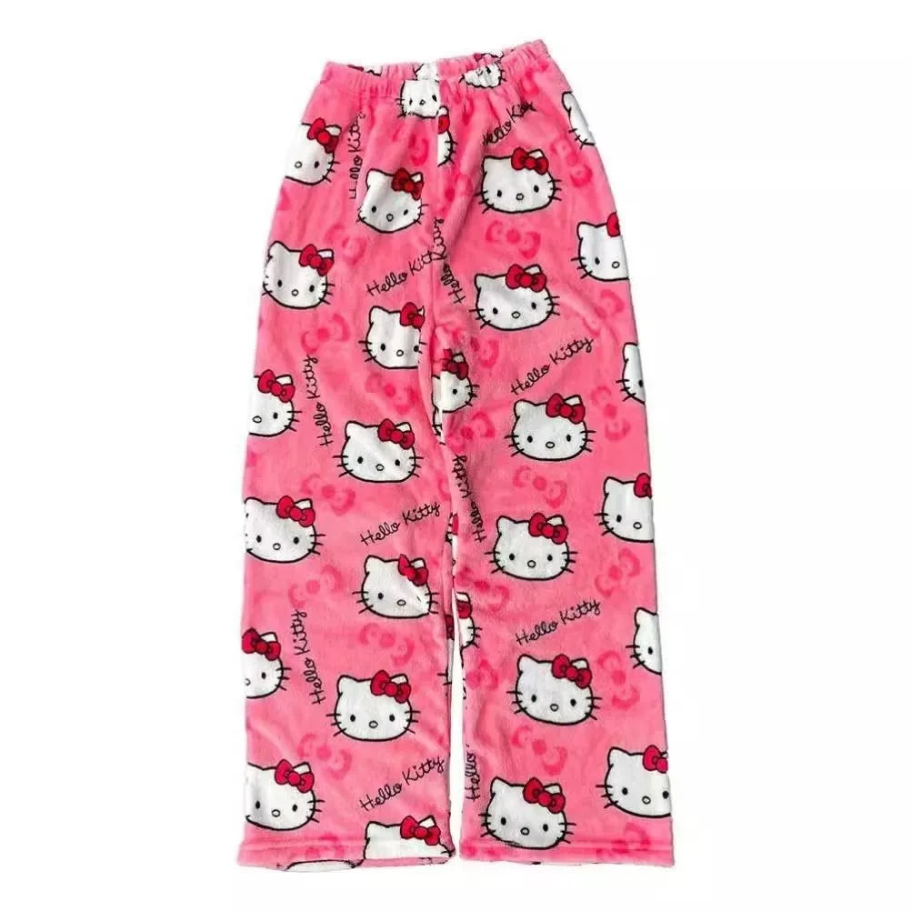 Pantalon Pyjama Hello Kitty – Bas de Nuit Femme Cartoon Couple