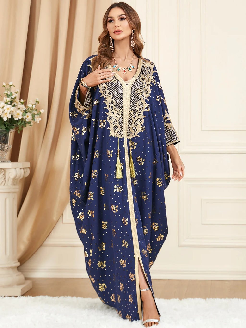 Robe Abaya Élégante Manches Chauve-Souris