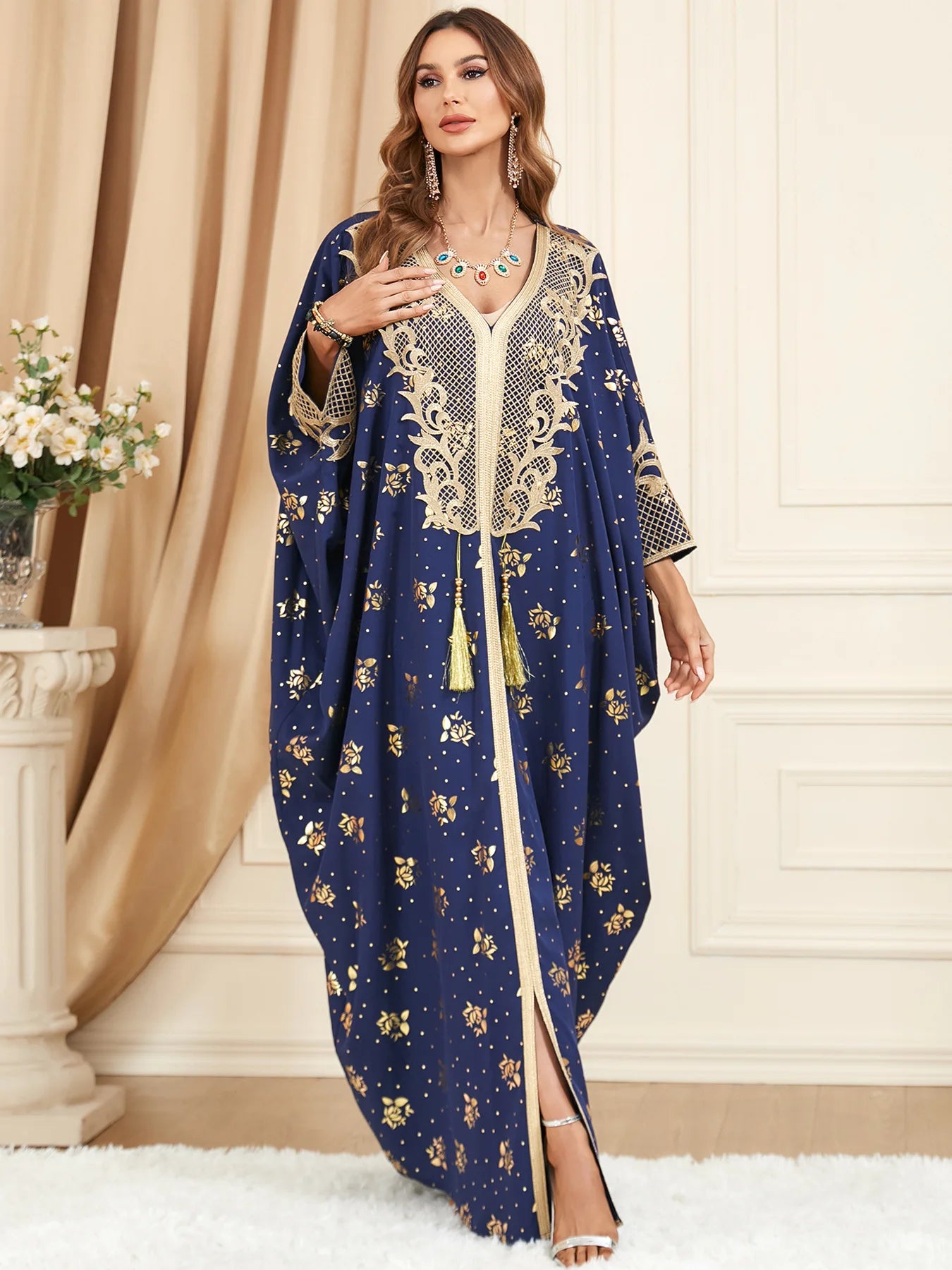 Robe Abaya Élégante Manches Chauve-Souris