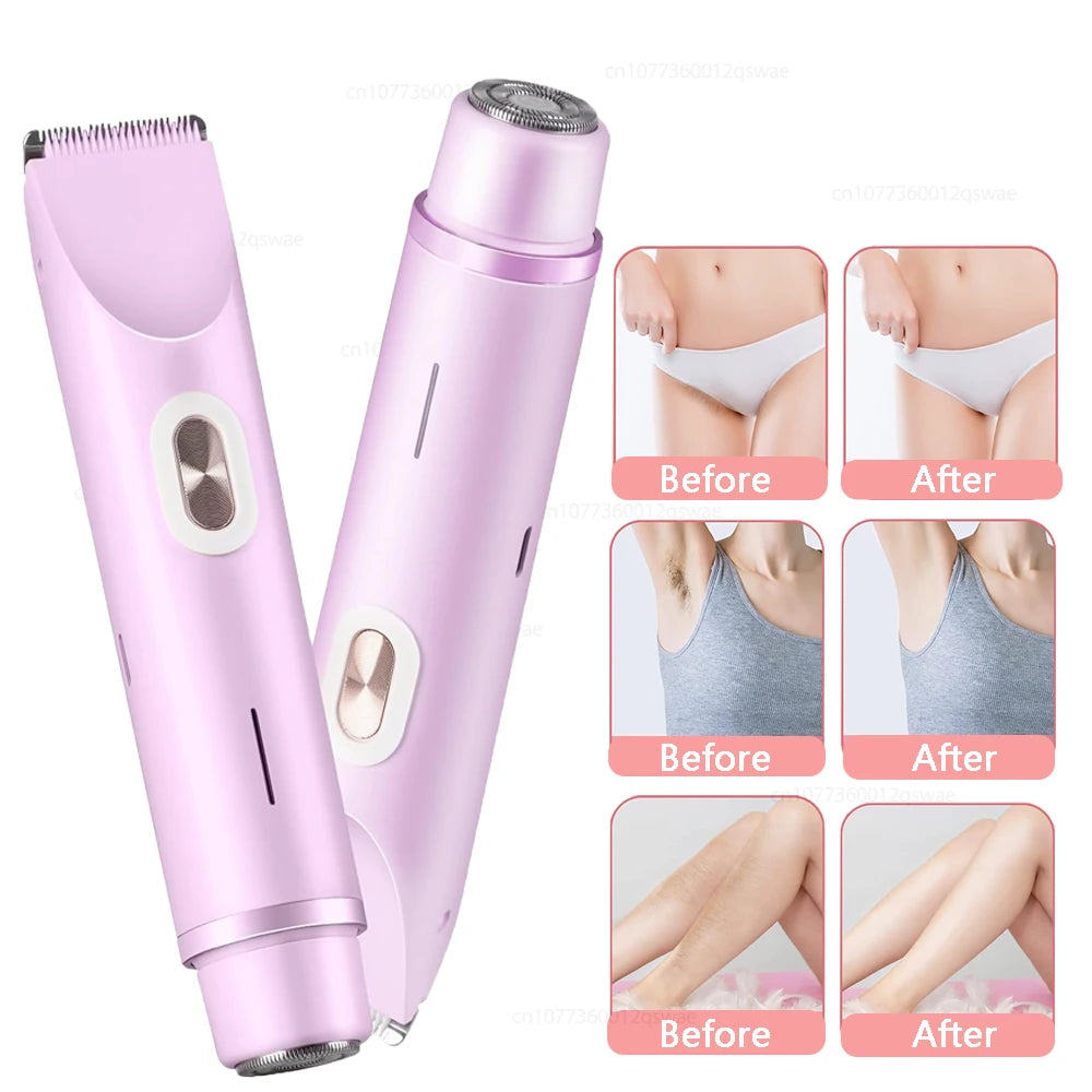 Rasoir Électrique Femme 2 en 1 – Tondeuse Bikini Étanche IPX7, Usage Sec & Humide