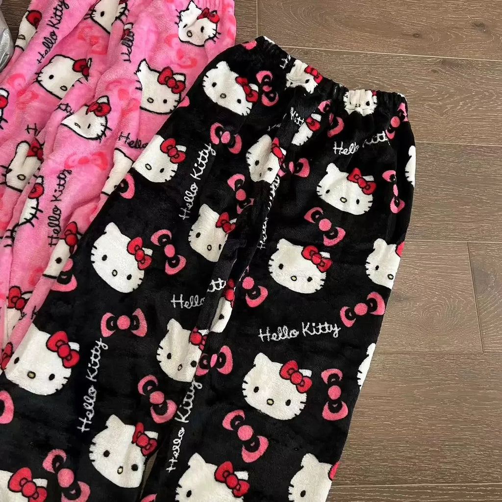 Pantalon Pyjama Hello Kitty – Bas de Nuit Femme Cartoon Couple