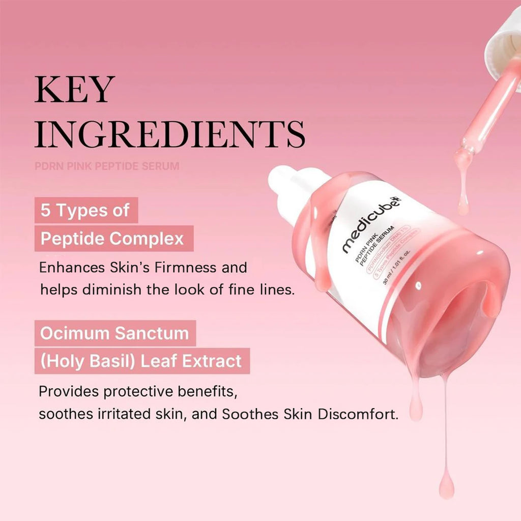 Sérum Peptide Rose Medicube PDRN – ADN Saumon, Hydratation Intense K-Beauty