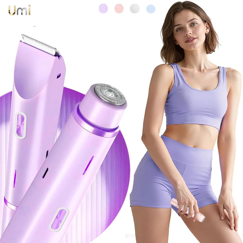 Rasoir Électrique Femme 2 en 1 – Tondeuse Bikini Étanche IPX7, Usage Sec & Humide