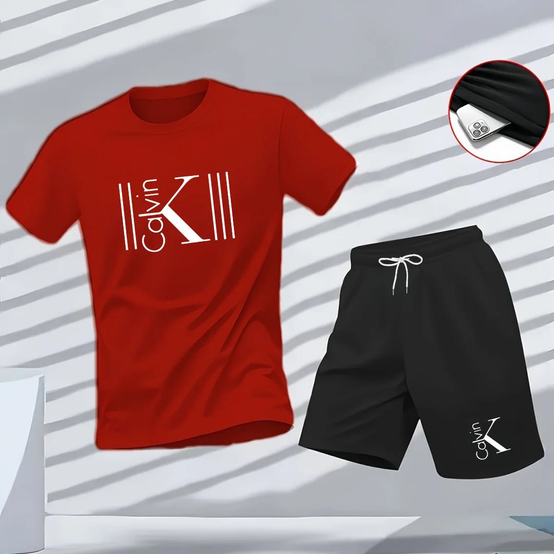Ensemble 2 Pièces Homme – T-Shirt Imprimé & Short Sport Été - ScopBazar