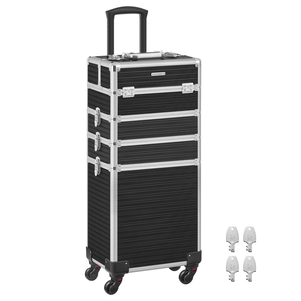 Valise Maquillage Professionnelle 4-en-1 SONGMICS – XXL Dorée