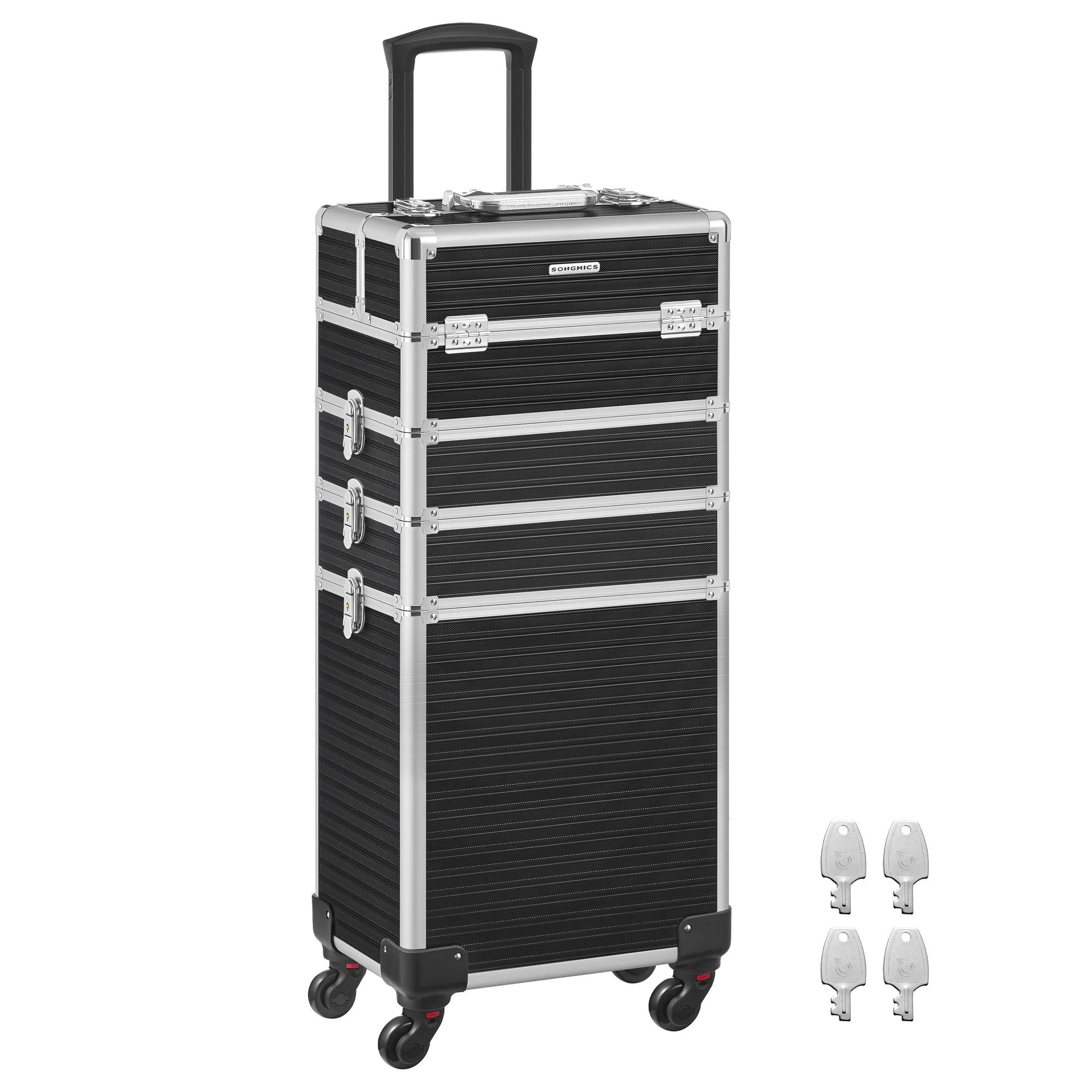 Valise Maquillage Professionnelle 4-en-1 SONGMICS – XXL Dorée