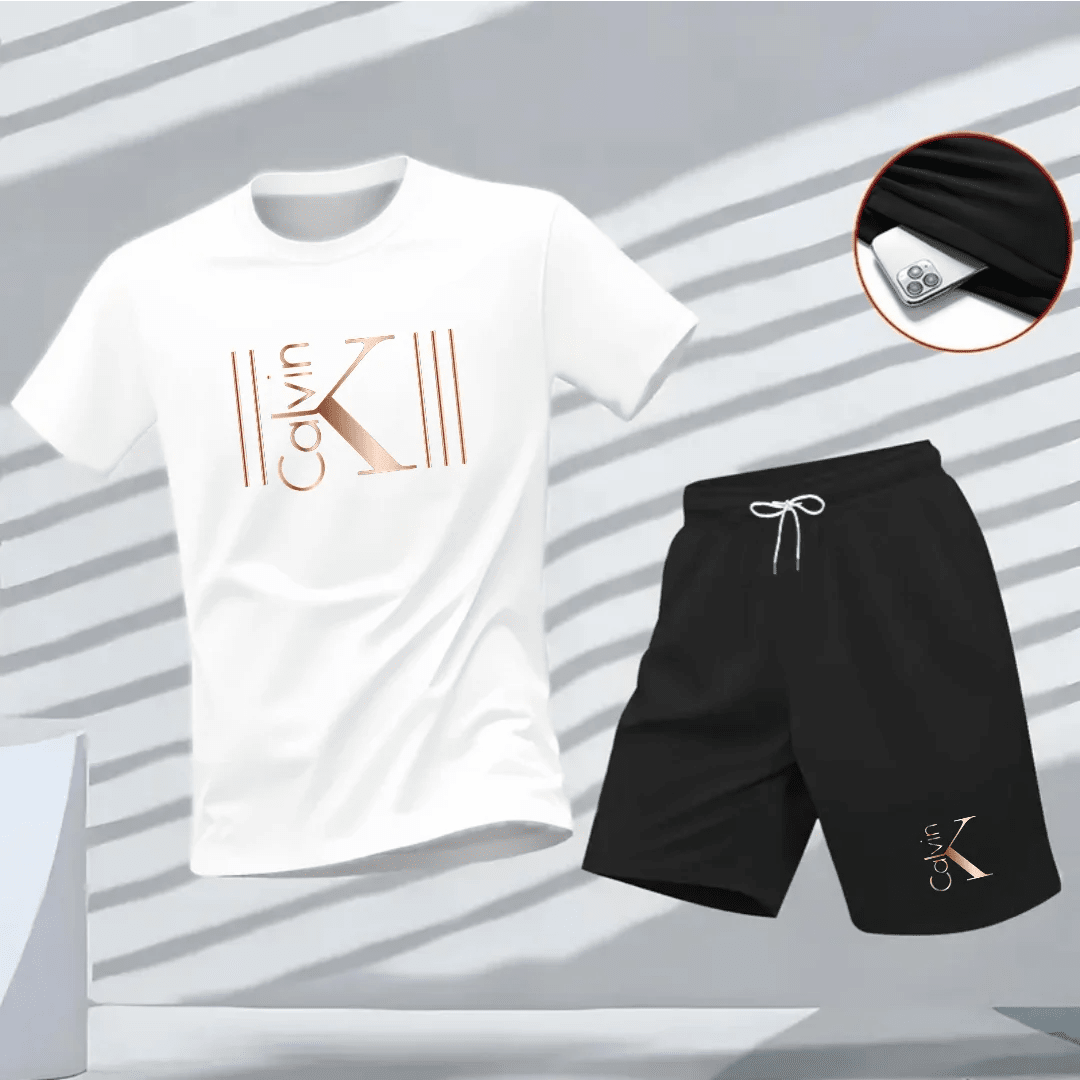Ensemble 2 Pièces Homme – T-Shirt Imprimé & Short Sport Été - ScopBazar