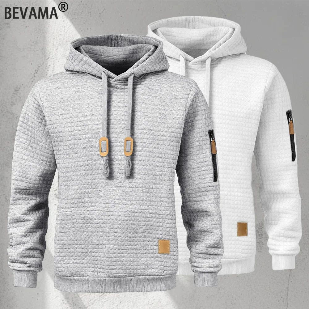 Sweat à Capuche Waffle Homme – Casual, Confortable & Tendance - ScopBazar