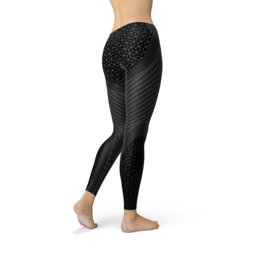 Legging Sport Femme Motif Fibre de Carbone