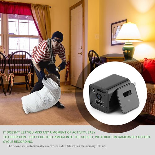 Caméra de Surveillance Cachée HD 1080P — Chargeur USB Mural - ScopBazar