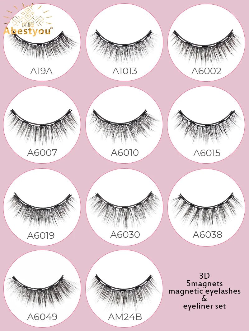Faux Cils Magnétiques Vison – Lot de 3 Paires avec Eyeliner - ScopBazar