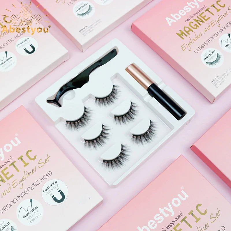 Faux Cils Magnétiques Vison – Lot de 3 Paires avec Eyeliner - ScopBazar