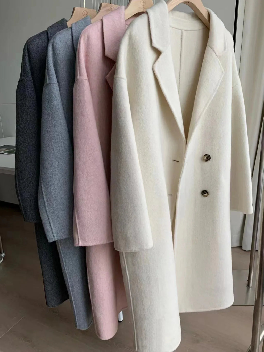 Manteau Long en Laine Femme – Double Boutonnage, Style Ample, Cachemire Automne Hiver - ScopBazar