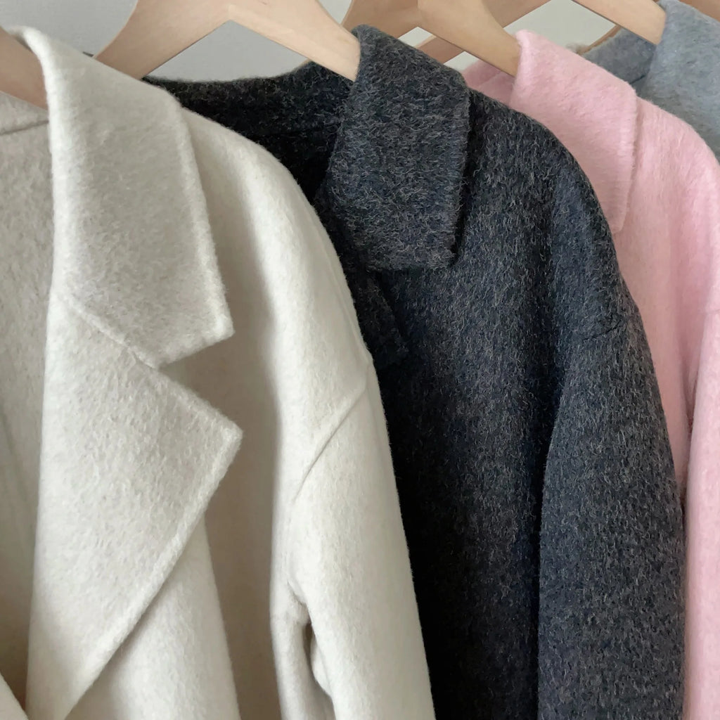 Manteau Long en Laine Femme – Double Boutonnage, Style Ample, Cachemire Automne Hiver - ScopBazar