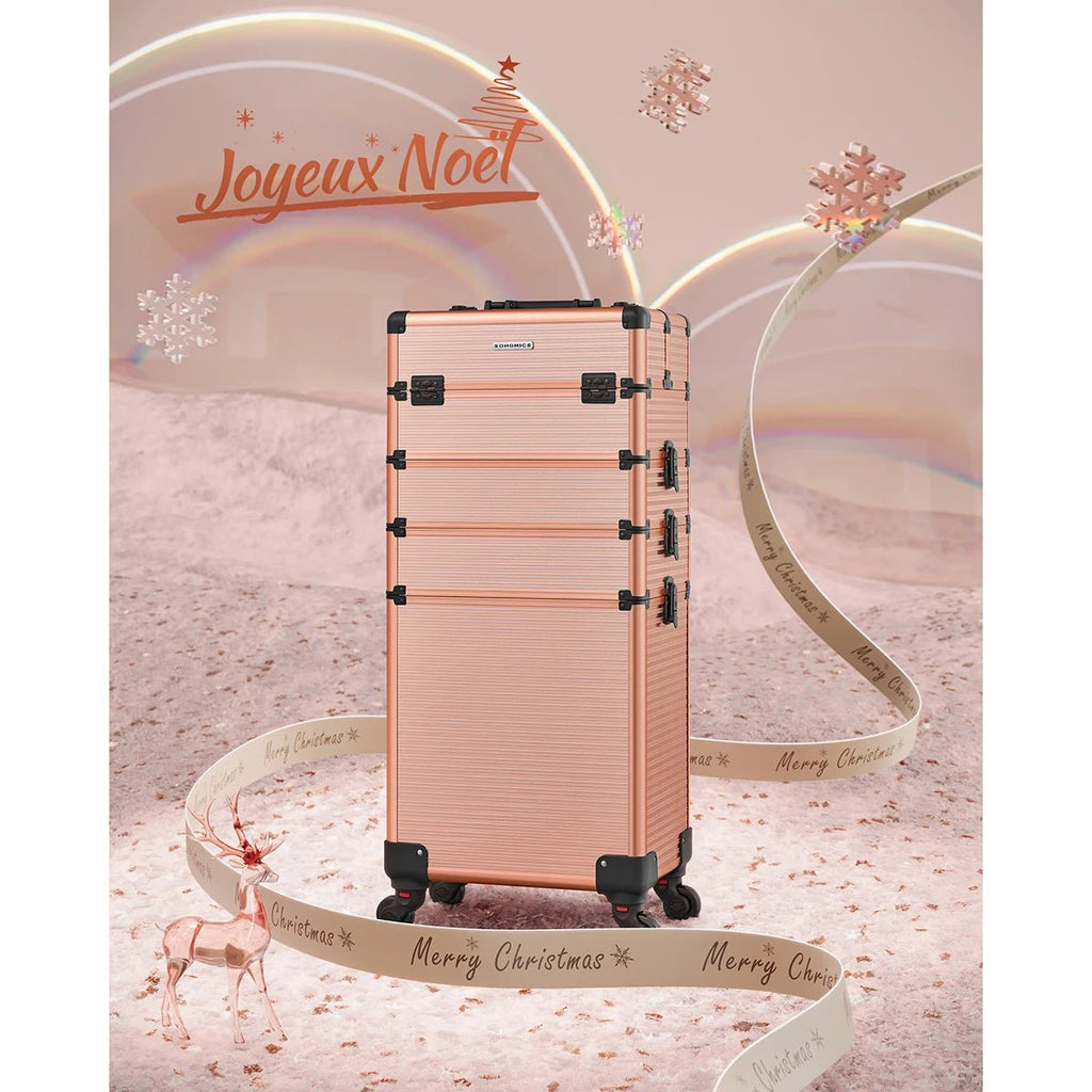 Valise Maquillage Professionnelle 4-en-1 SONGMICS – XXL Dorée - ScopBazar