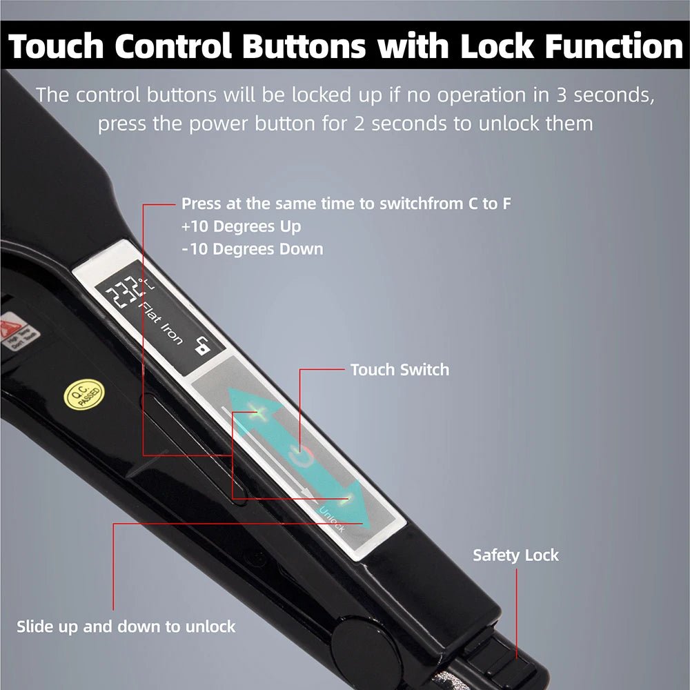 Lisseur Professionnel Écran Tactile 230°C — Plaques Larges & Chauffage Rapide - ScopBazar