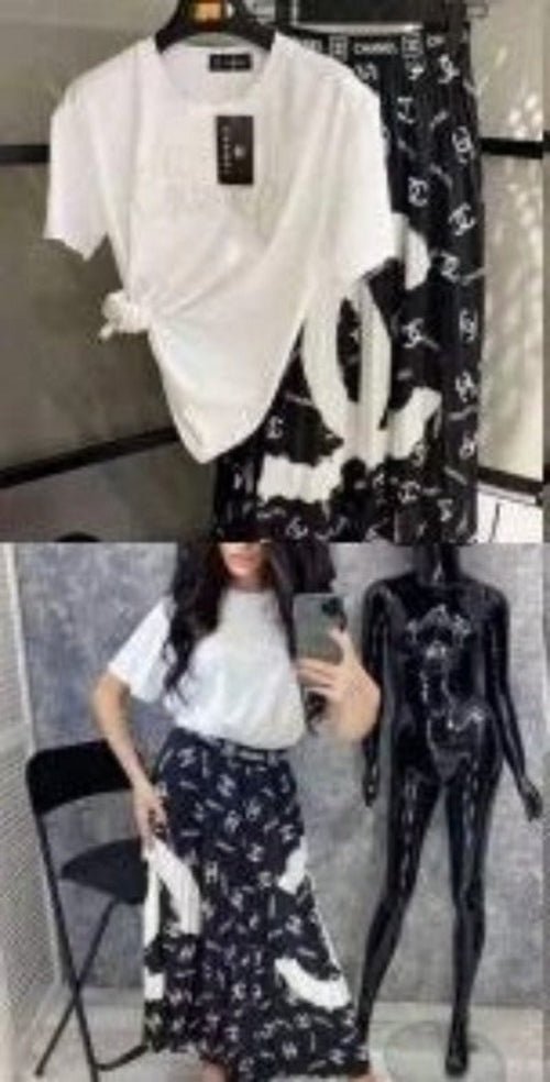 Ensemble 2 Pièces T-Shirt & Jupe Longue Plissée - ScopBazar