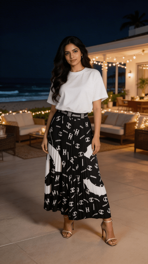 Ensemble 2 Pièces T-Shirt & Jupe Longue Plissée - ScopBazar