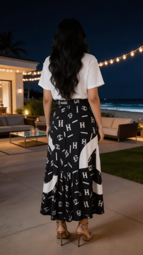 Ensemble 2 Pièces T-Shirt & Jupe Longue Plissée - ScopBazar
